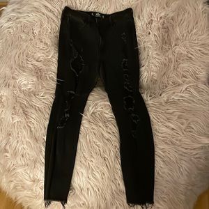 Black ripped Hollister jeans